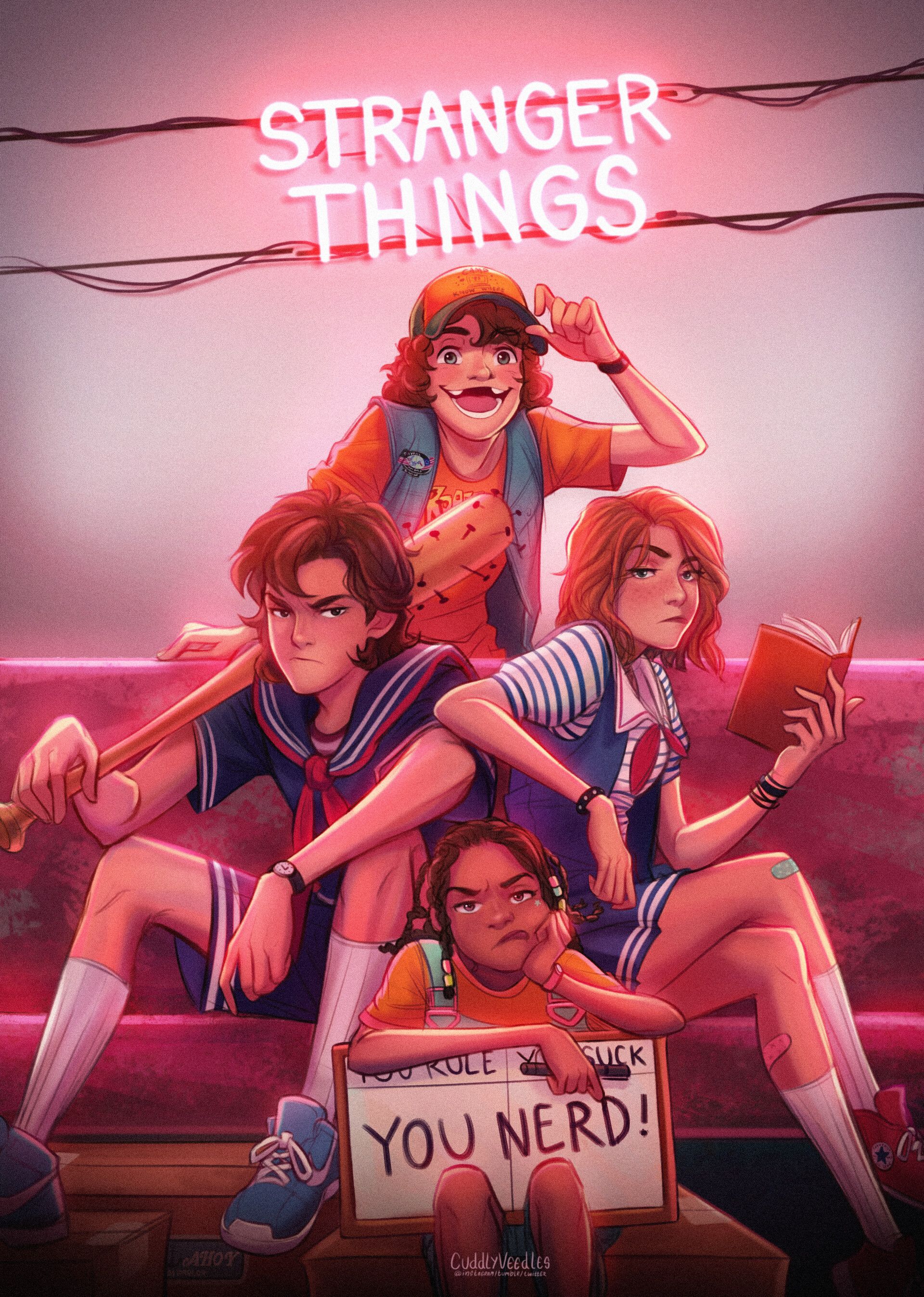 Stranger Things 3, Scoops Troop by Cuddly Veedles Turn around Look at what you see Not The. Wallpaper de filmes, Pôsteres de filmes, Stranger things atores