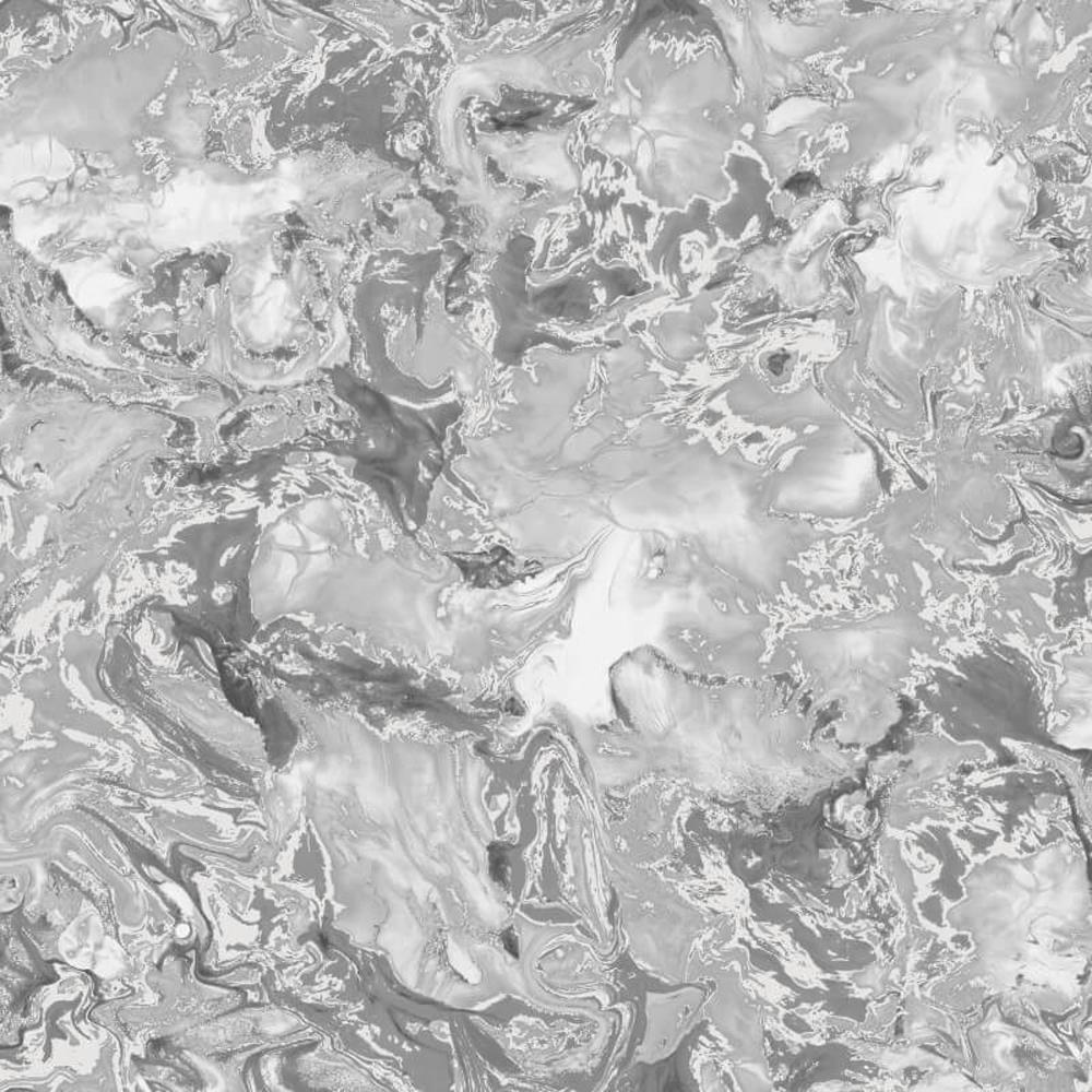 Muriva Elixir Liquid Marble Effect Wallpaper Swirls Silver Grey Metallic Shimmer 5060233009169