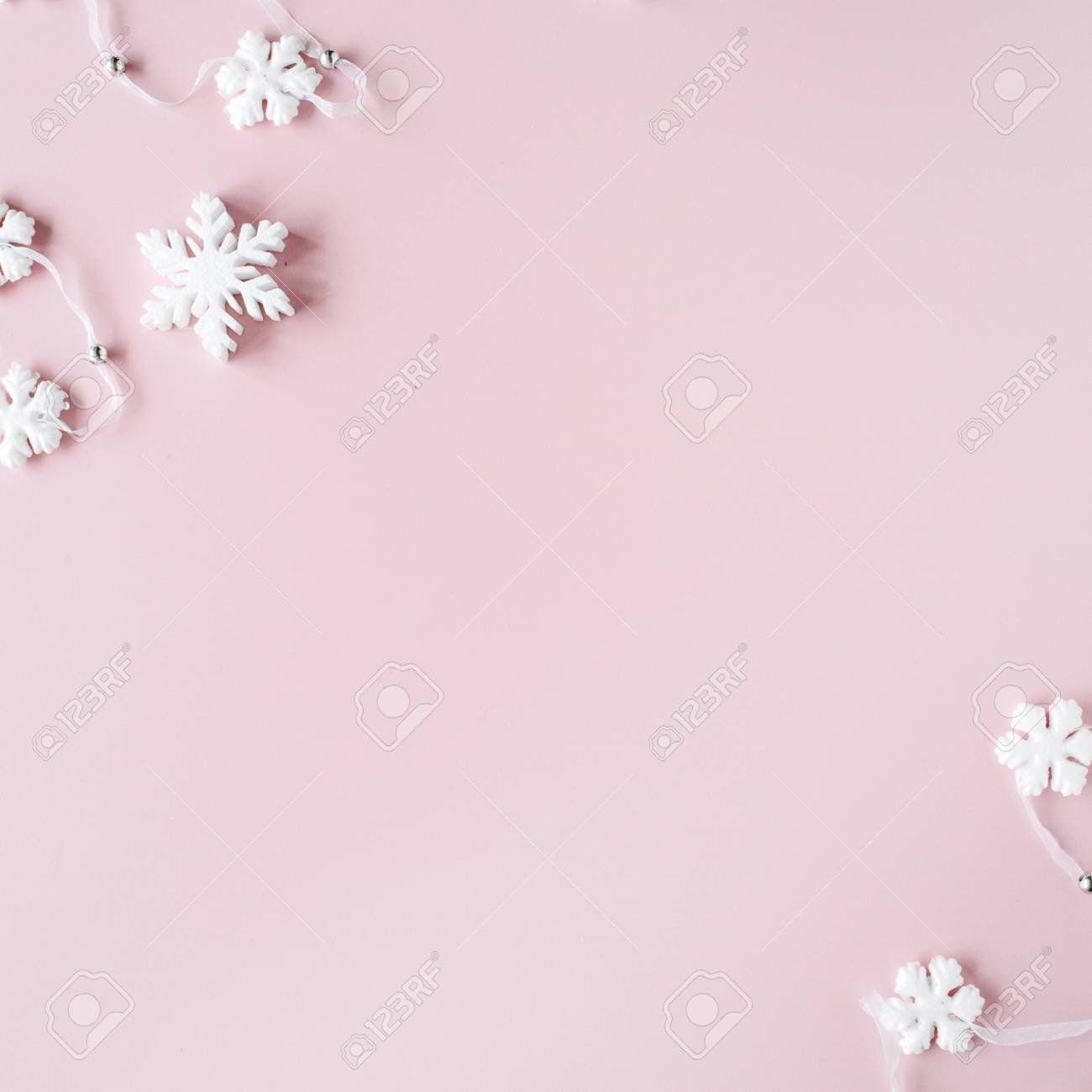 Free download White Christmas Snowflakes Decoration On Pink Background [1300x1300] for your Desktop, Mobile & Tablet. Explore Christmas Wallpaper Background. Xmas Wallpaper For Desktops, Christmas Wallpaper For Desktop, Christmas Wallpaper Free