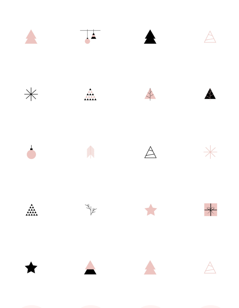 Christmas Instagram Story Highlight Icon Covers Black & Pink for Social Media Kit Winter Christmas Holiday Season Illustrations. Instagram story, Media kit, Media kit