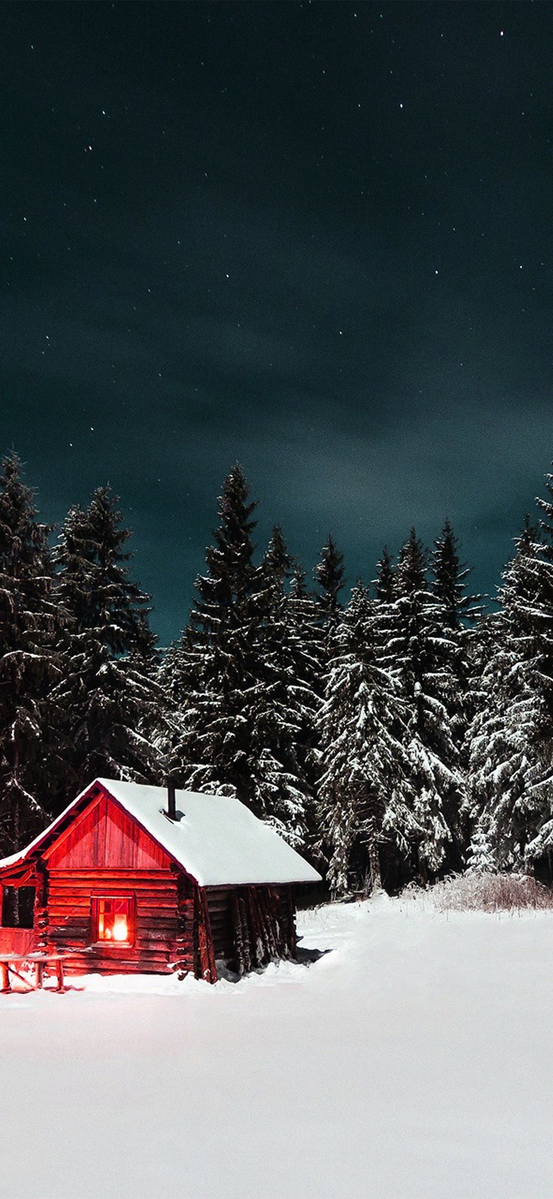 winter house night sky christmas starry