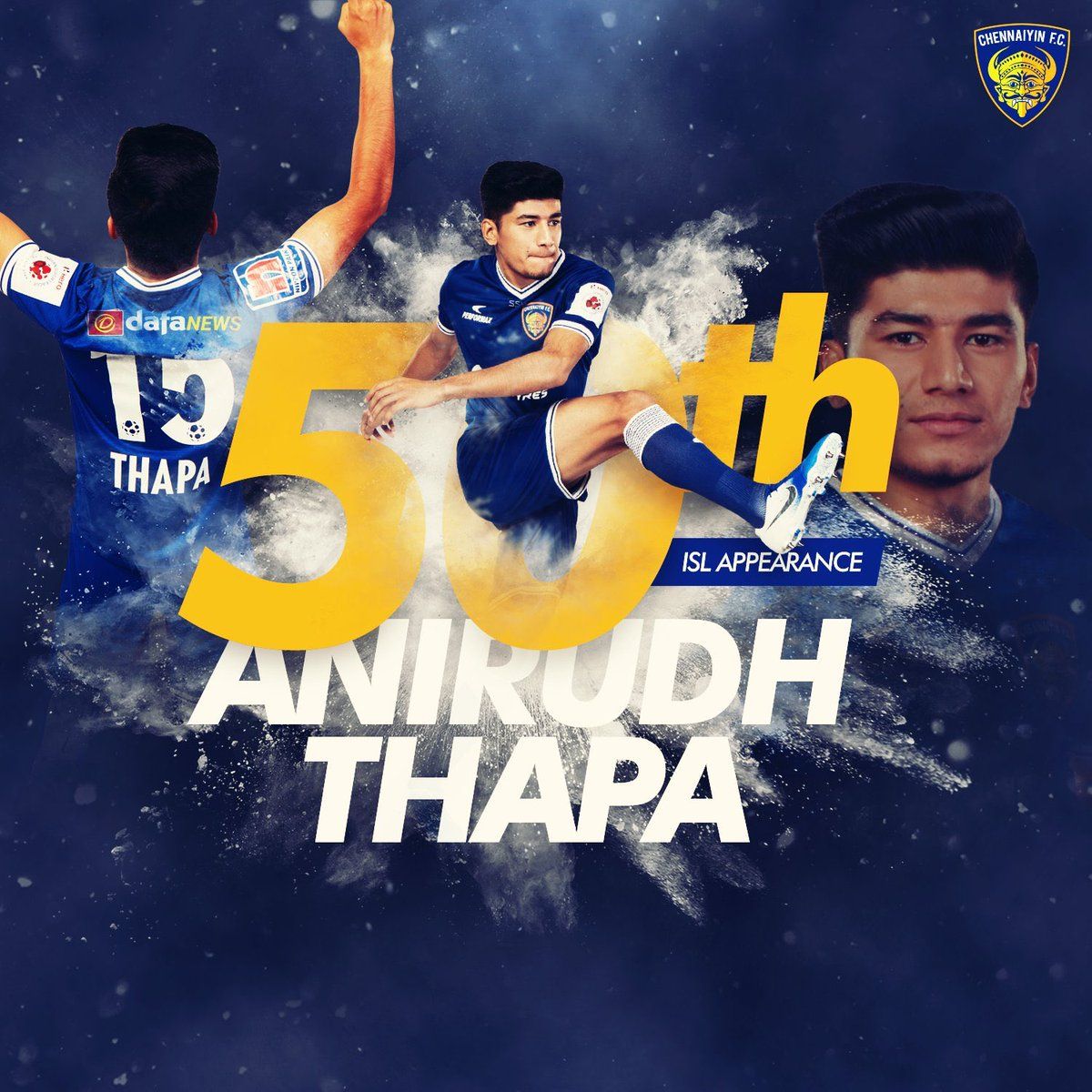 Anirudh Thapa's been a pleasure and a privilege playing 50 matches for Chennaiyan ❤ It would not have been possible with the support of the incredible team and staff