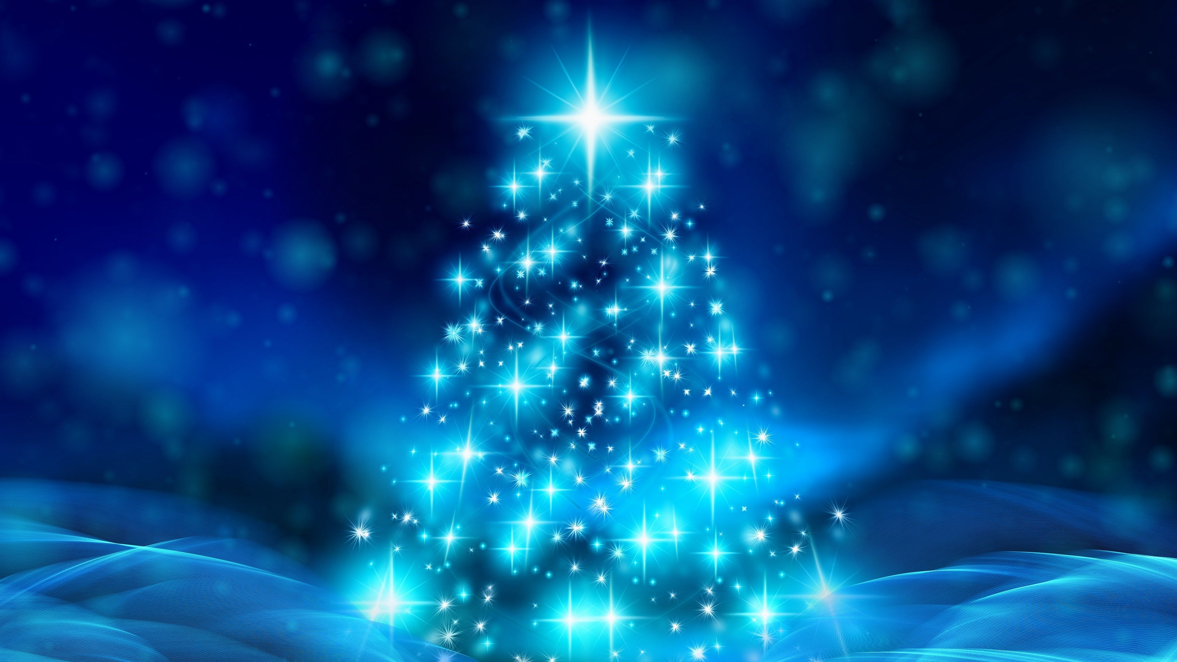 blue #christmas christmas tree #stars #glow #shine #shining #glowing #starry #xmas K #wallpaper #hdwallpaper. Holiday wallpaper, Wallpaper, Christmas wallpaper