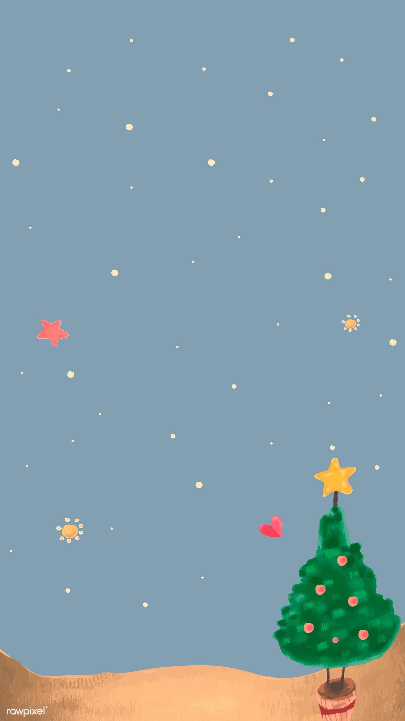 Download premium vector of Cute Christmas tree at night background mobile. Christmas phone wallpaper, Cute christmas wallpaper, Wallpaper iphone christmas