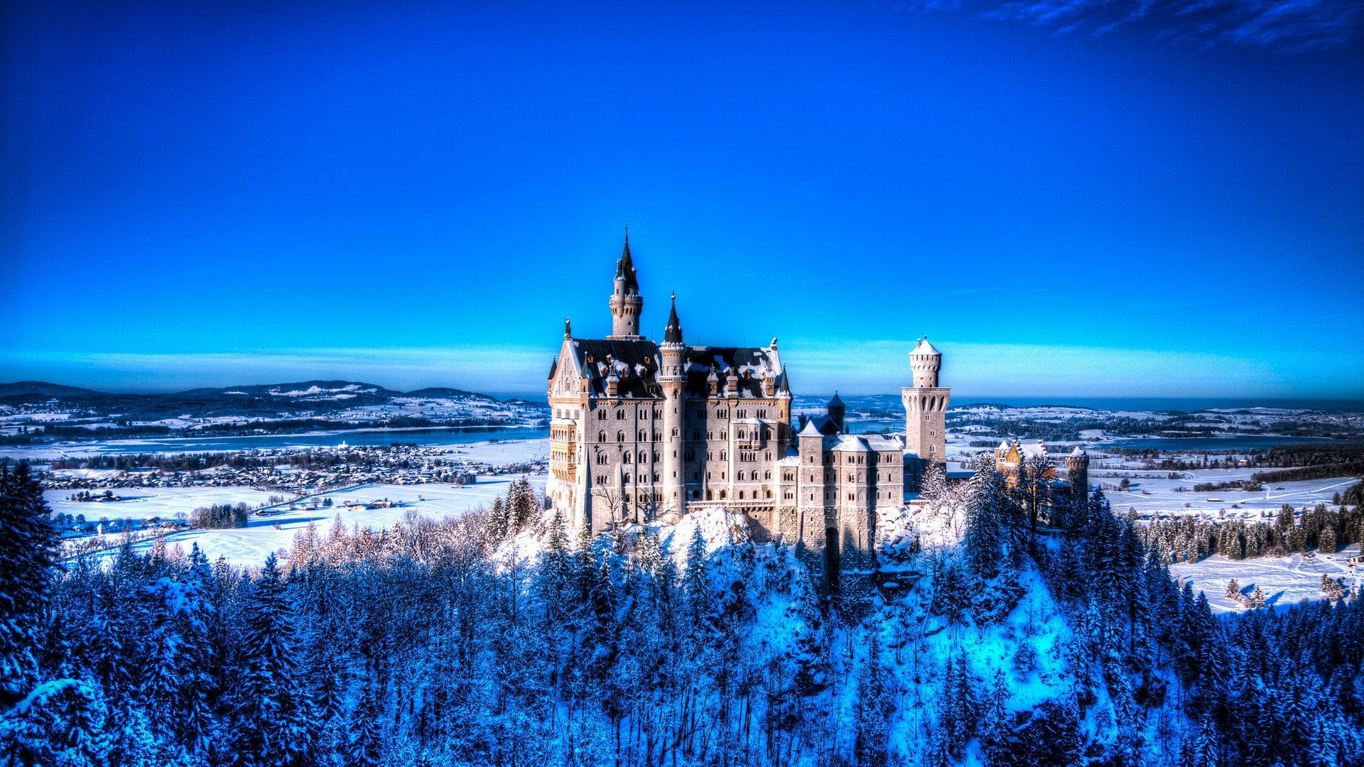 Download desktop wallpaper Neuschwanstein Castle Bavaria Germany Winter 1920x1080