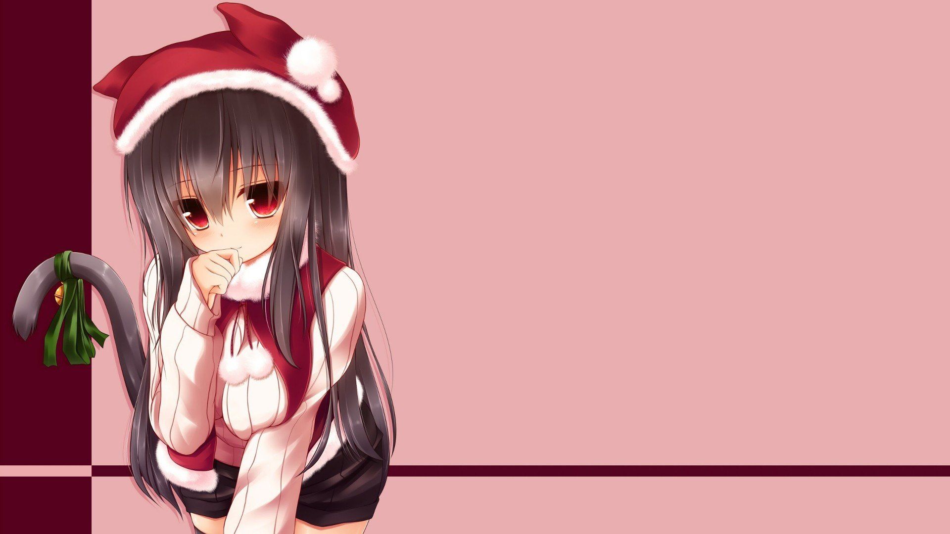 animal ears, Anime girls, Christmas, Original characters HD Wallpaper / Desktop and Mobile Image & Photo