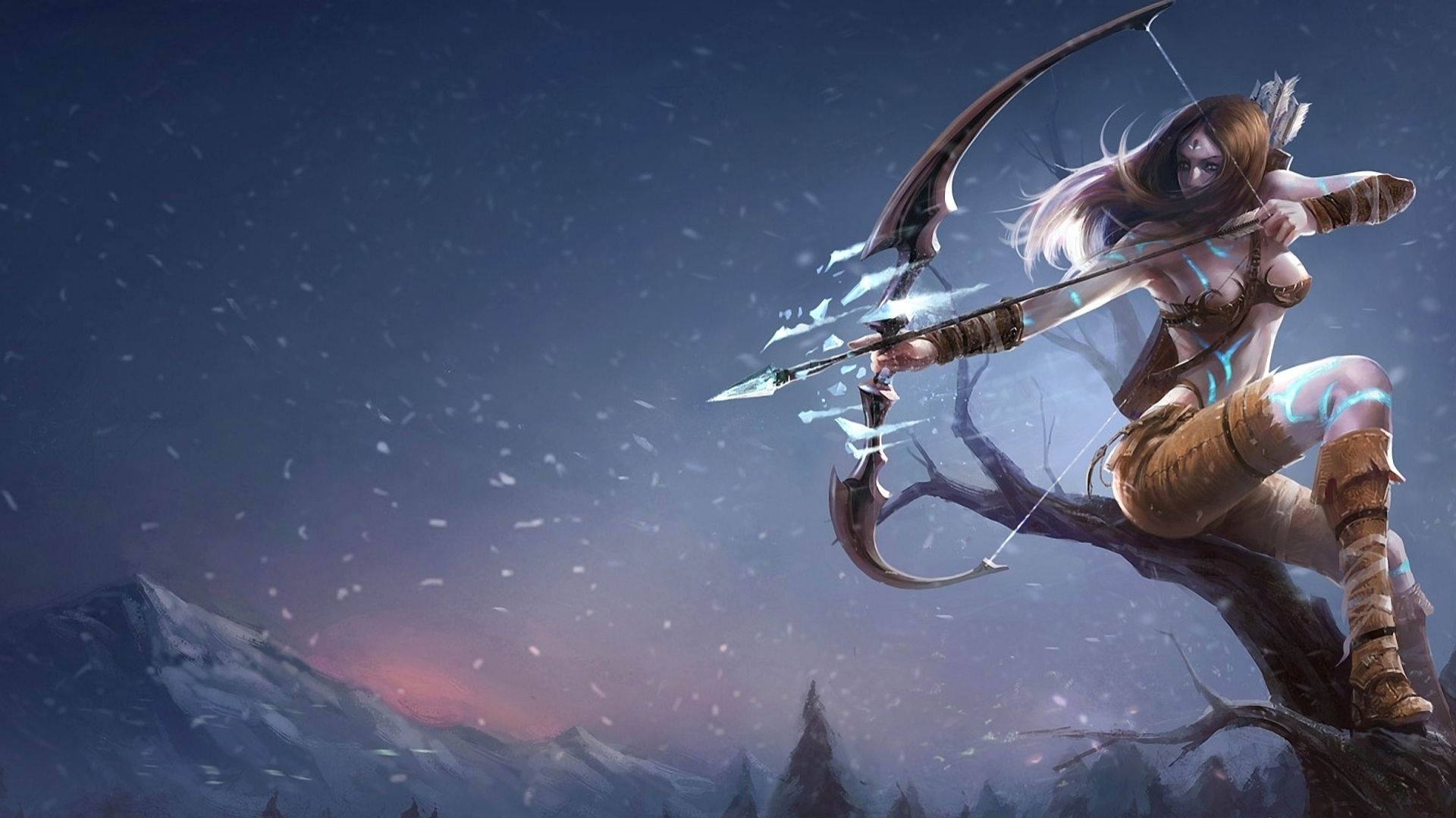 league, Of, Legends, Fantasy, Art, Women, Girl, Warrior, Weapons, Archer, Bow Wallpaper HD / Desktop and Mobile Background