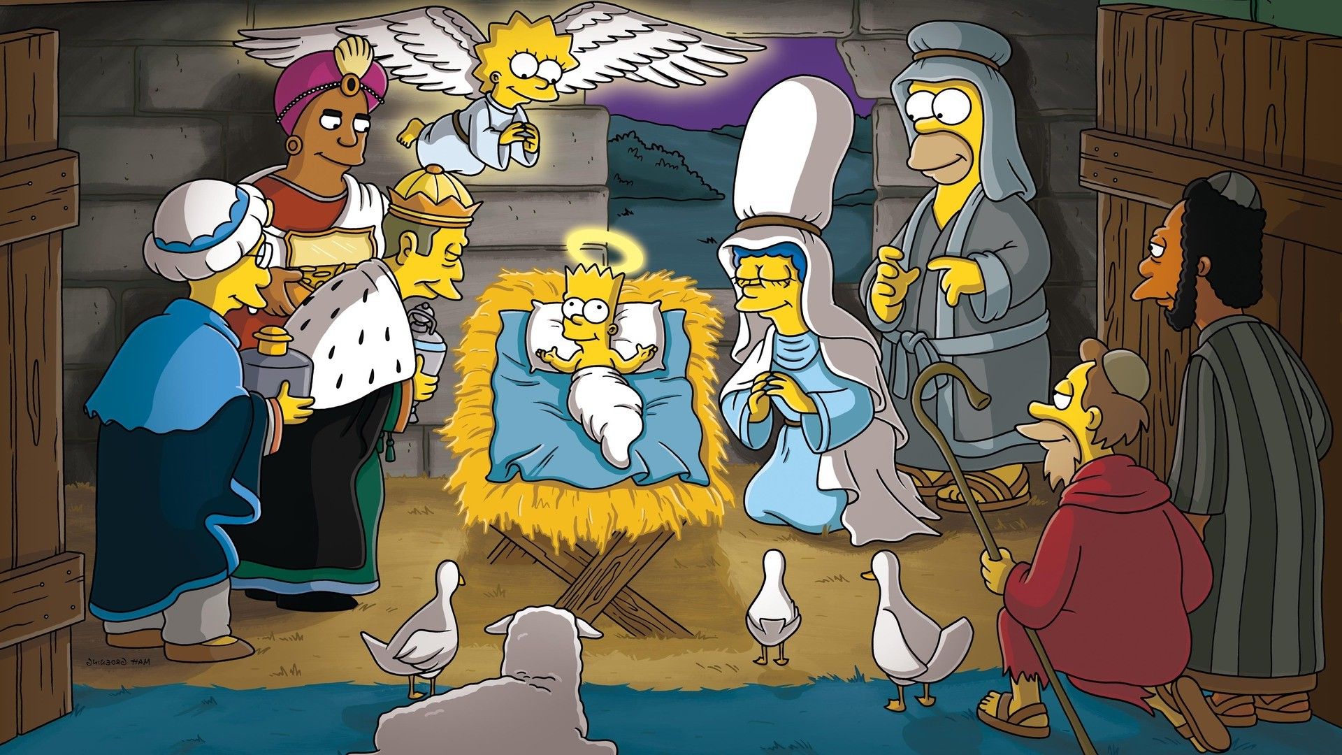 Simpsons Christmas Wallpapers - Wallpaper Cave