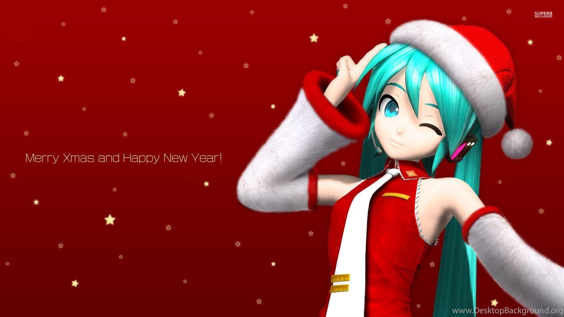Merry Xmas From Hatsune Miku Vocaloid Wallpaper Anime. Desktop Background