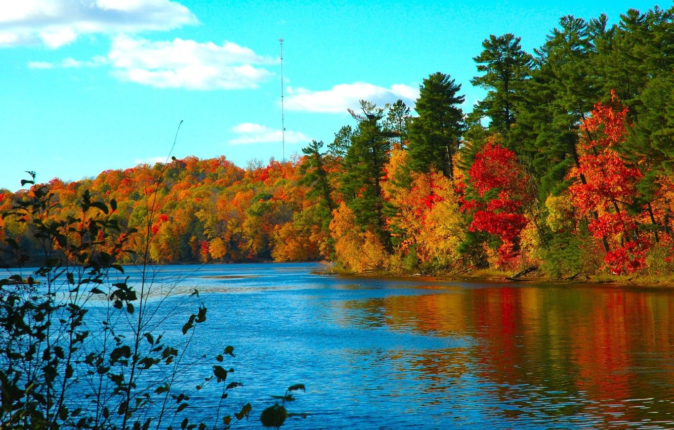 Wallpaper cold, autumn, water, lake image for desktop, section пейзажи