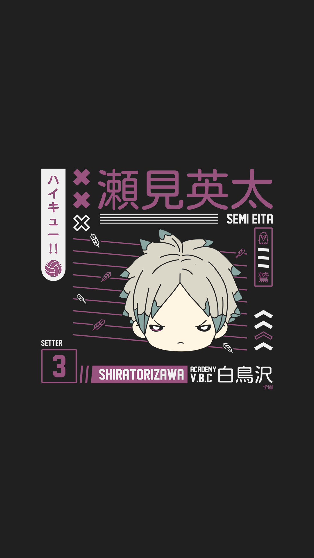Semi Eita Wallpaper. Haikyuu wallpaper, Haikyuu anime, Anime wallpaper phone