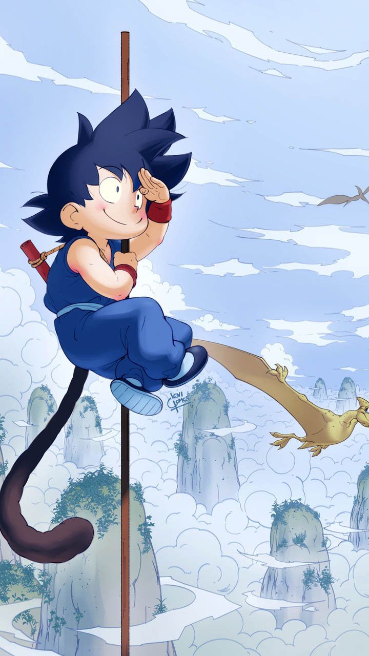 Download Cute Baby Son Goku iPhone Wallpaper | Wallpapers.com