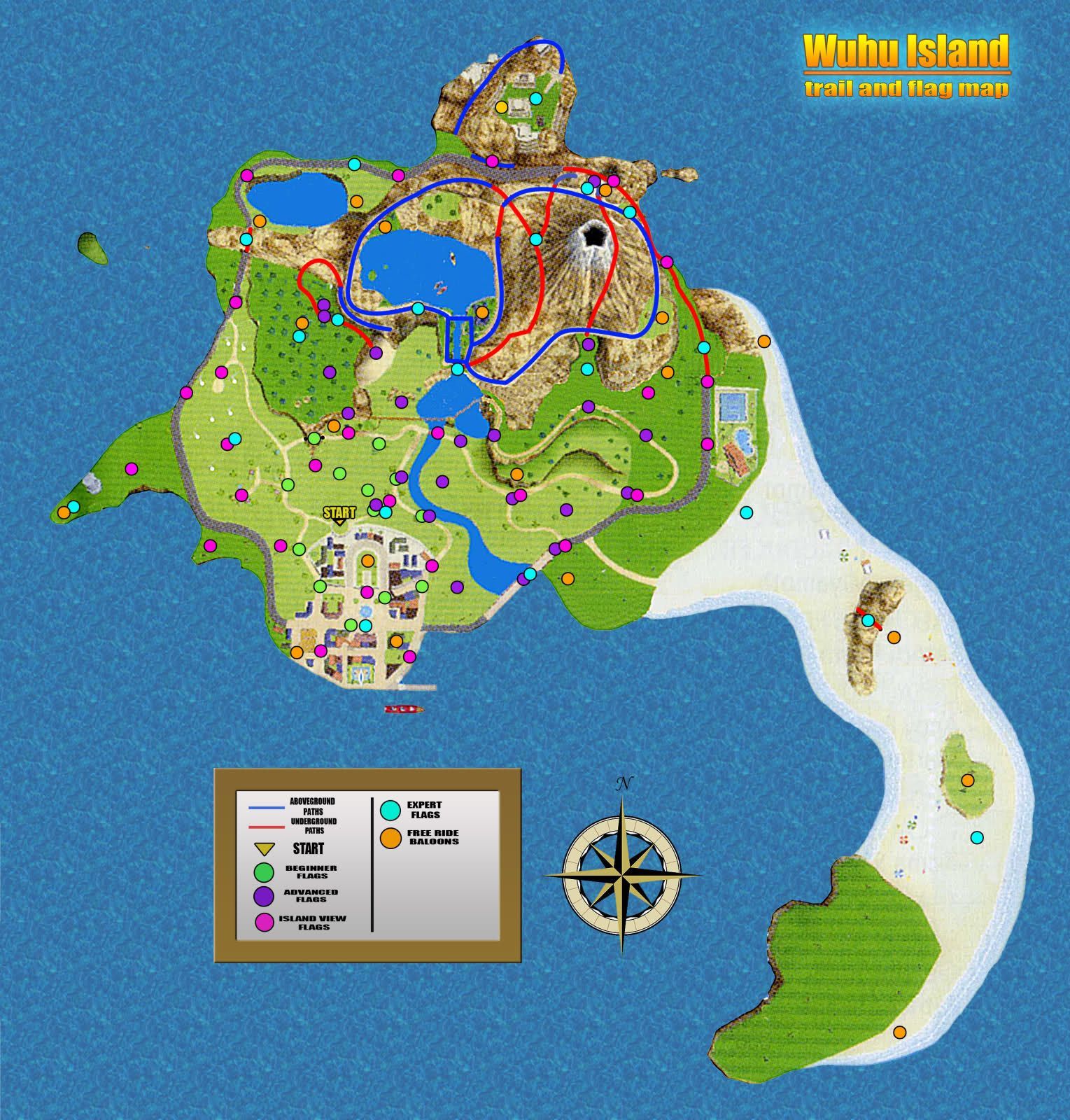 Wii Sports Resort guide map of the MaKa WuHu Island in the island flyover i points. Wii sports resort, Wii sports, Island map
