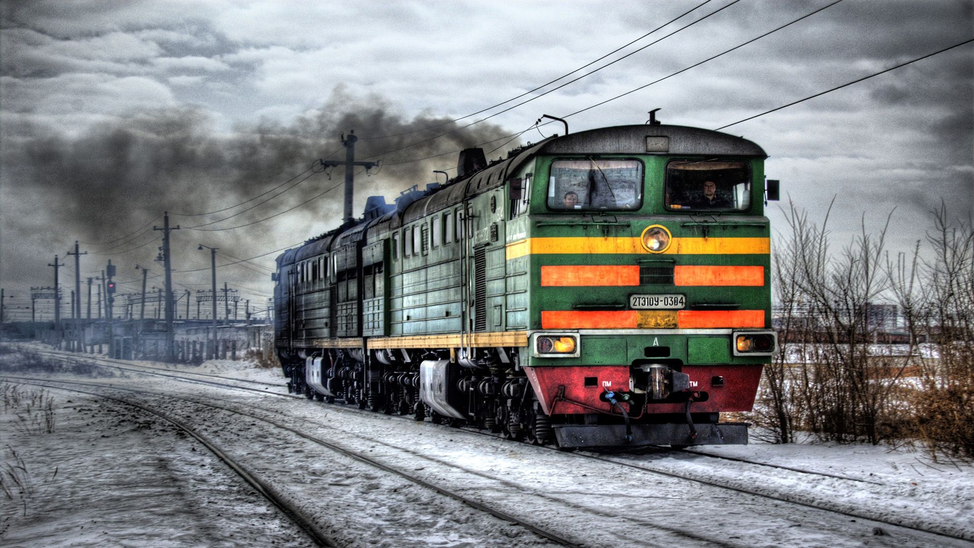 Desktop Wallpaper Railroad, Train, Rail, Snow, Winter, HD Image, Picture, Background, N3czbd