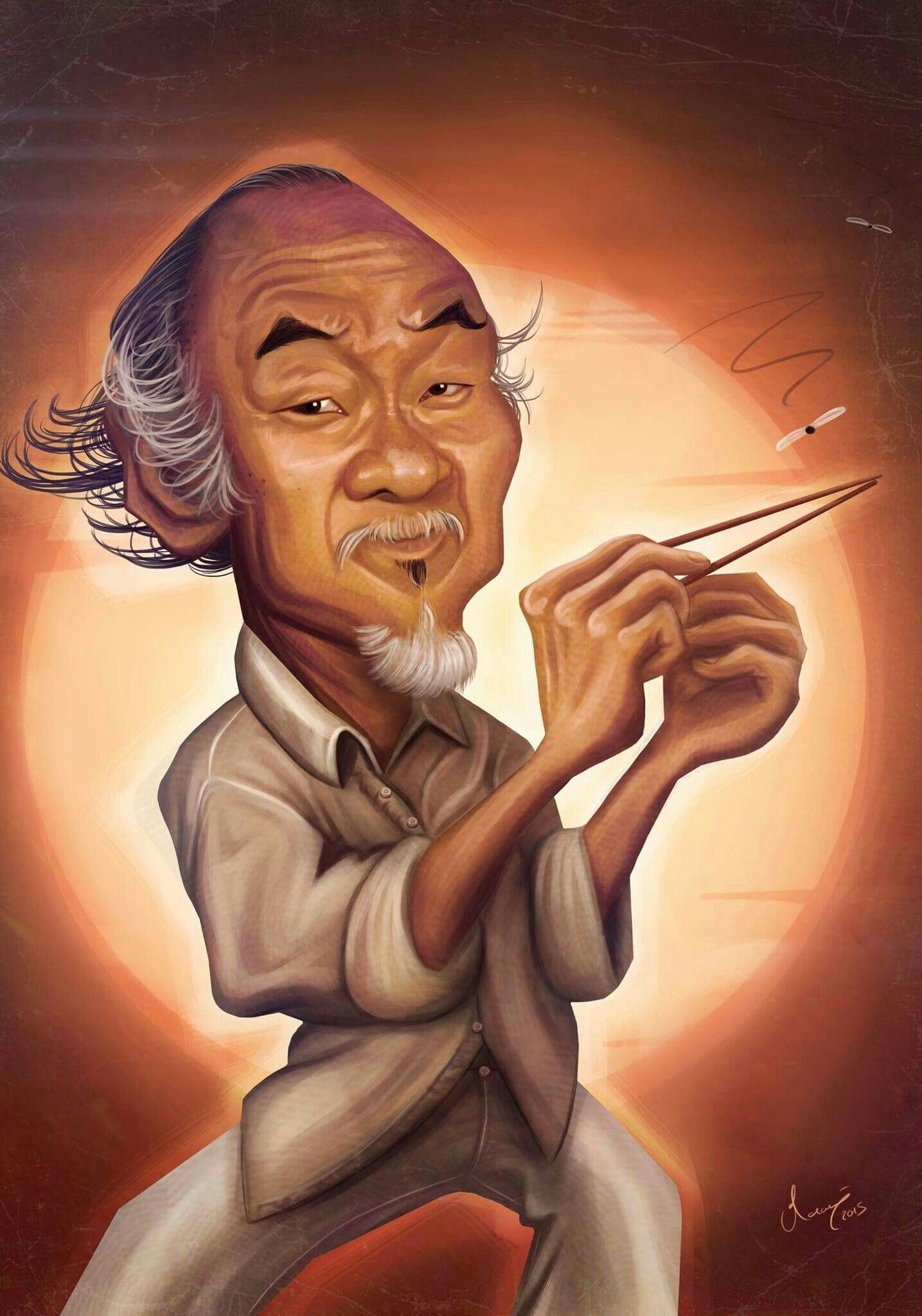 MR. MIYAGI FROM THE KARATE KID. Caricature sketch, Caricature artist, Caricature drawing