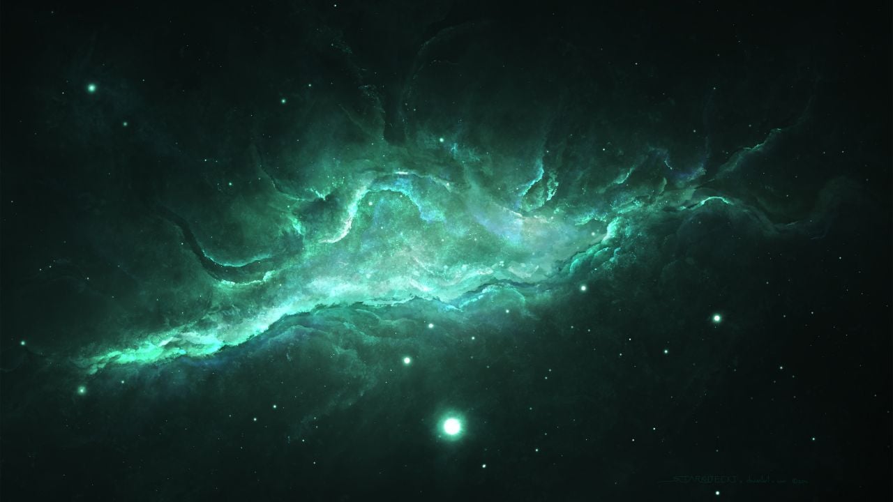 Green Nebula Wallpaper Free Green Nebula Background