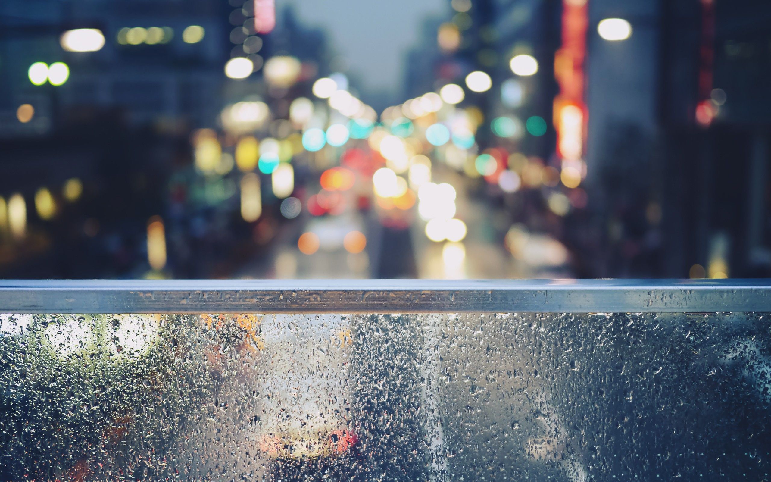 Tokyo, cityscapes, lights, drops, citylights, colors, out of focus, street, curb wallpaper