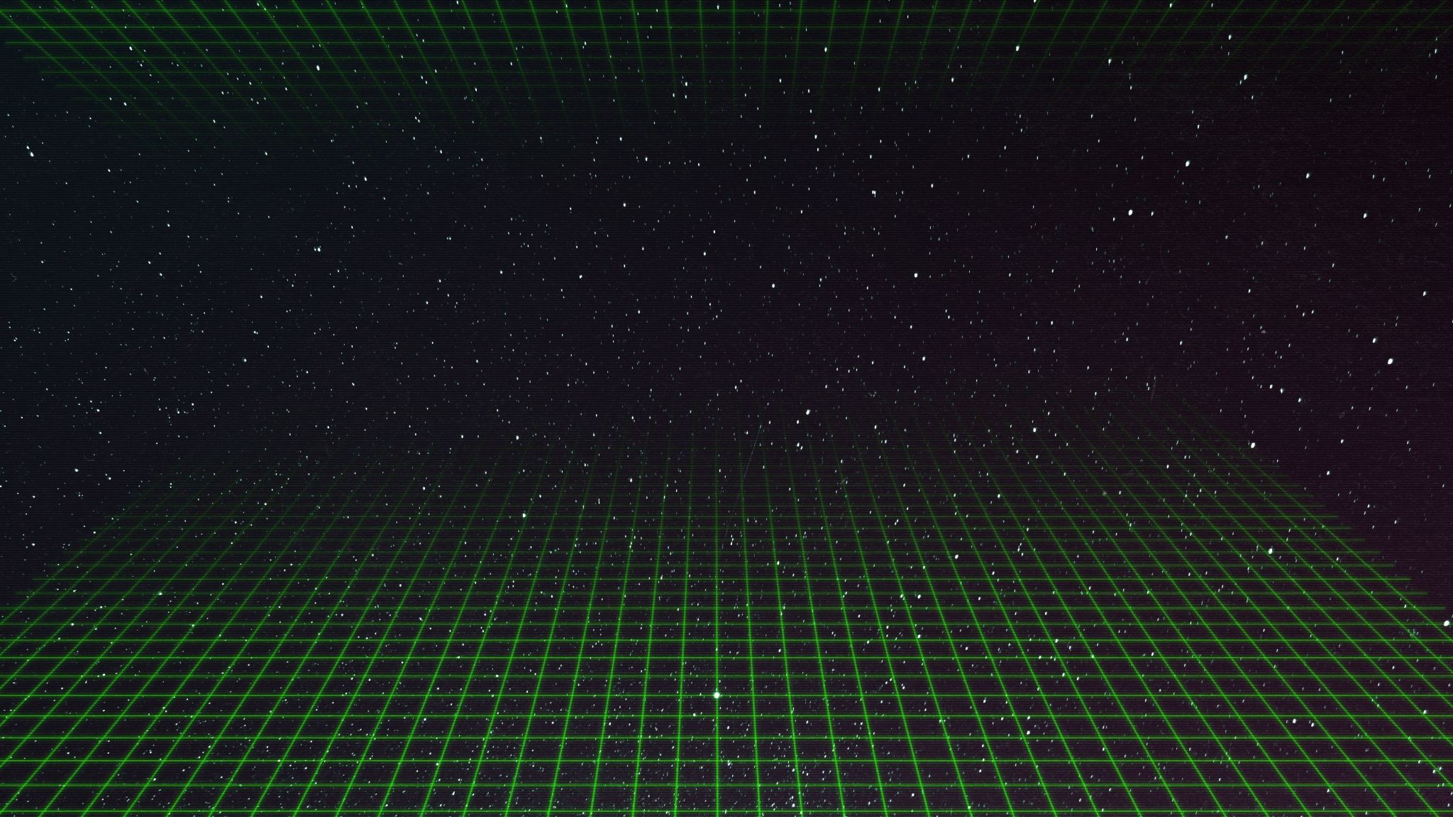 Download 2048x1152 wallpaper synthwave, green grid, dark, space, art, dual wide, widescreen, 2048x1152 HD image, background, 18152