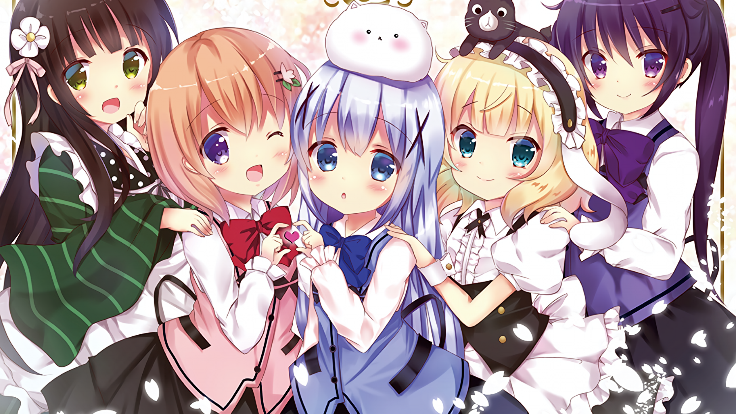 Download wallpapers Chino Kafu, manga, Gochuumon wa Usagi desu ka, blue  eyes, Is the Order a Rabbit for desktop free. Pictures for desktop free