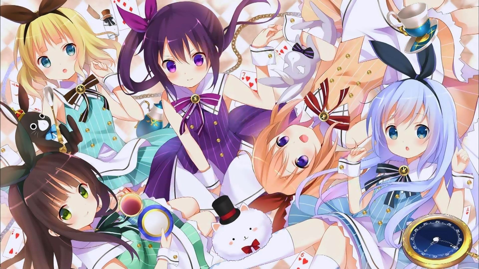 Download wallpapers Chino Kafu, manga, Gochuumon wa Usagi desu ka, blue  eyes, Is the Order a Rabbit for desktop free. Pictures for desktop free