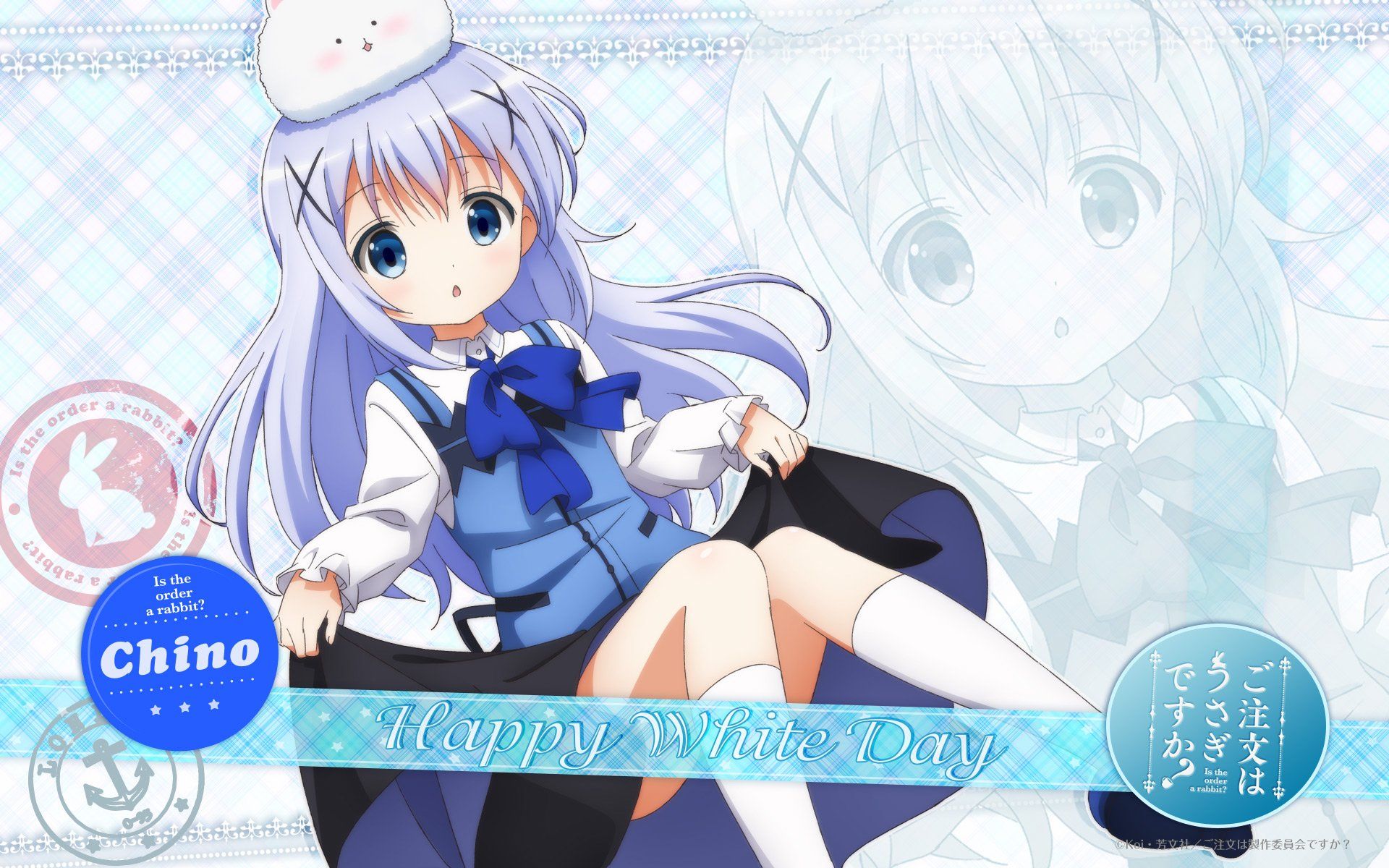 Download wallpapers Chino Kafu, manga, Gochuumon wa Usagi desu ka, blue  eyes, Is the Order a Rabbit for desktop free. Pictures for desktop free