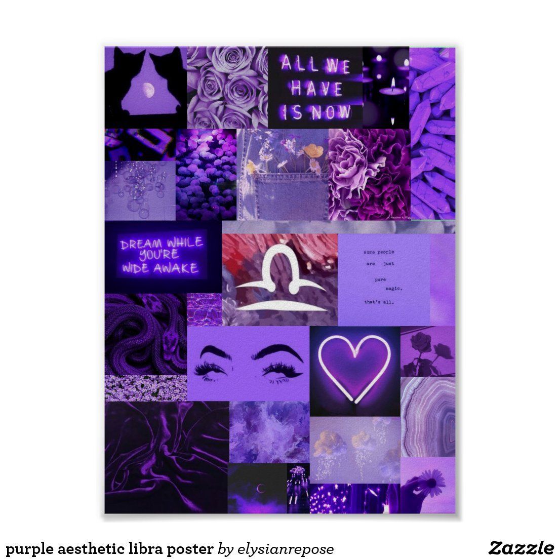 purple aesthetic libra poster. Zazzle.com. Purple aesthetic, iPhone wallpaper tumblr aesthetic, Aesthetic wallpaper