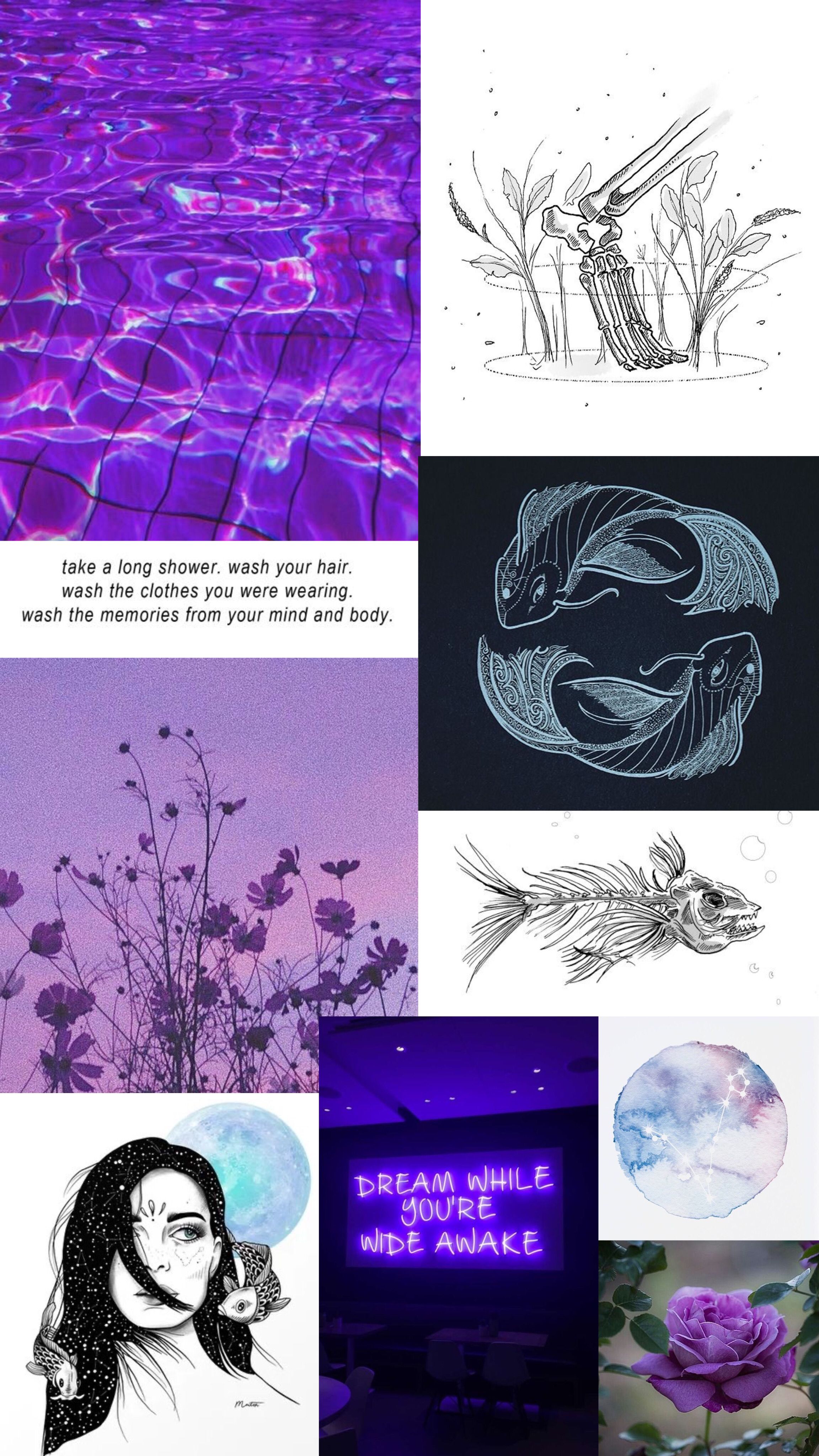 pisces wallpaper violet aesthetic. Astrology pisces, Sagittarius wallpaper, Aesthetic iphone wallpaper