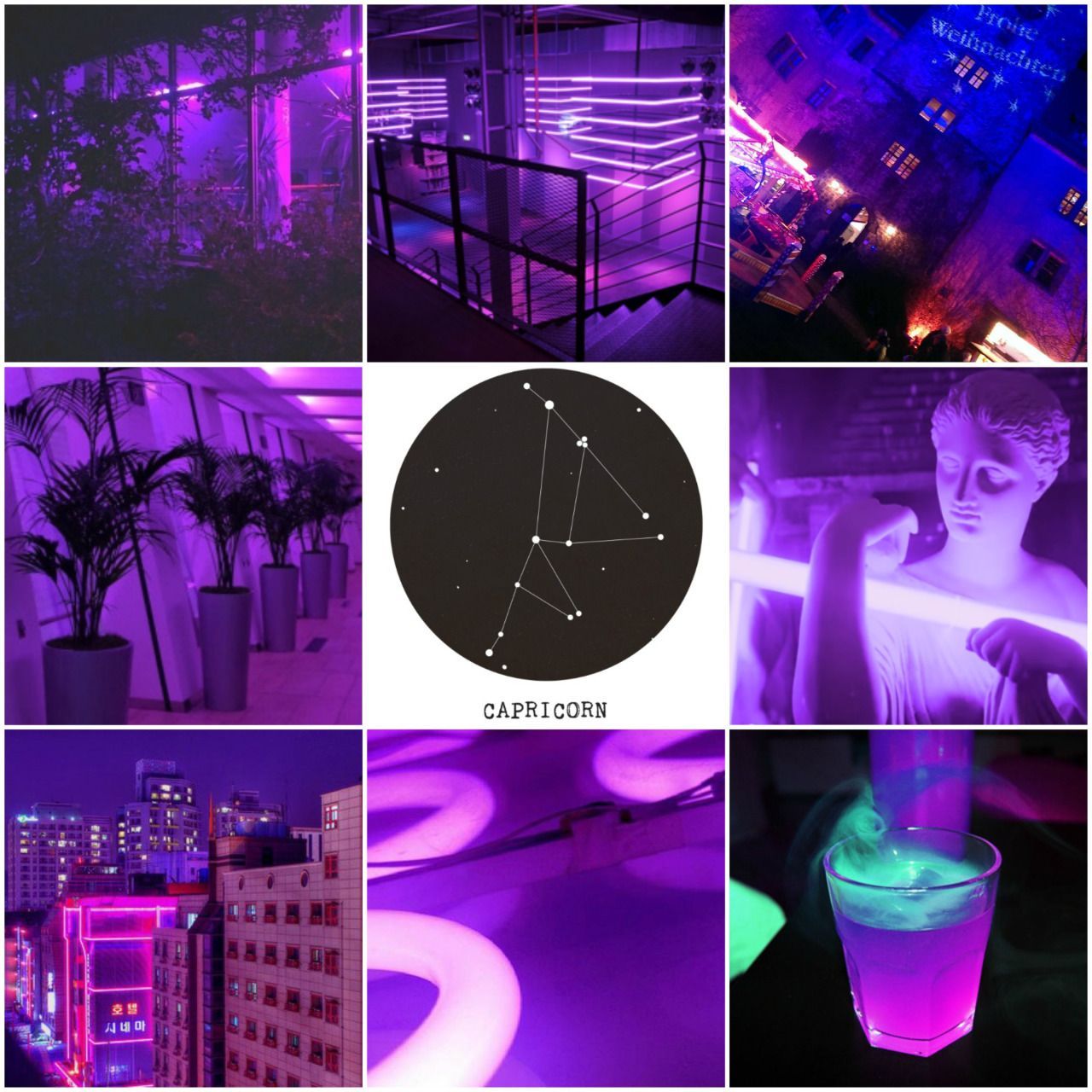 aesthetics • zodiac • neon • purple • capricorn. Aquarius aesthetic, Rainbow aesthetic, Capricorn aesthetic