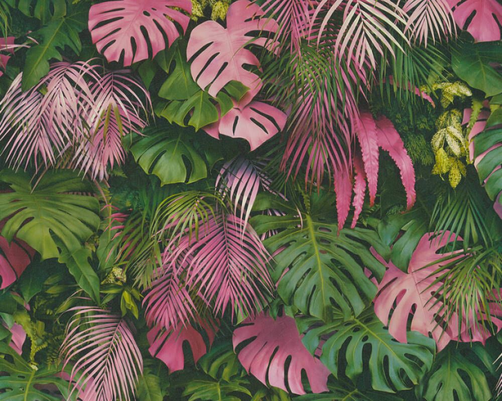A.S. Création Wallpaper «Jungle, Green, Pink» 372801