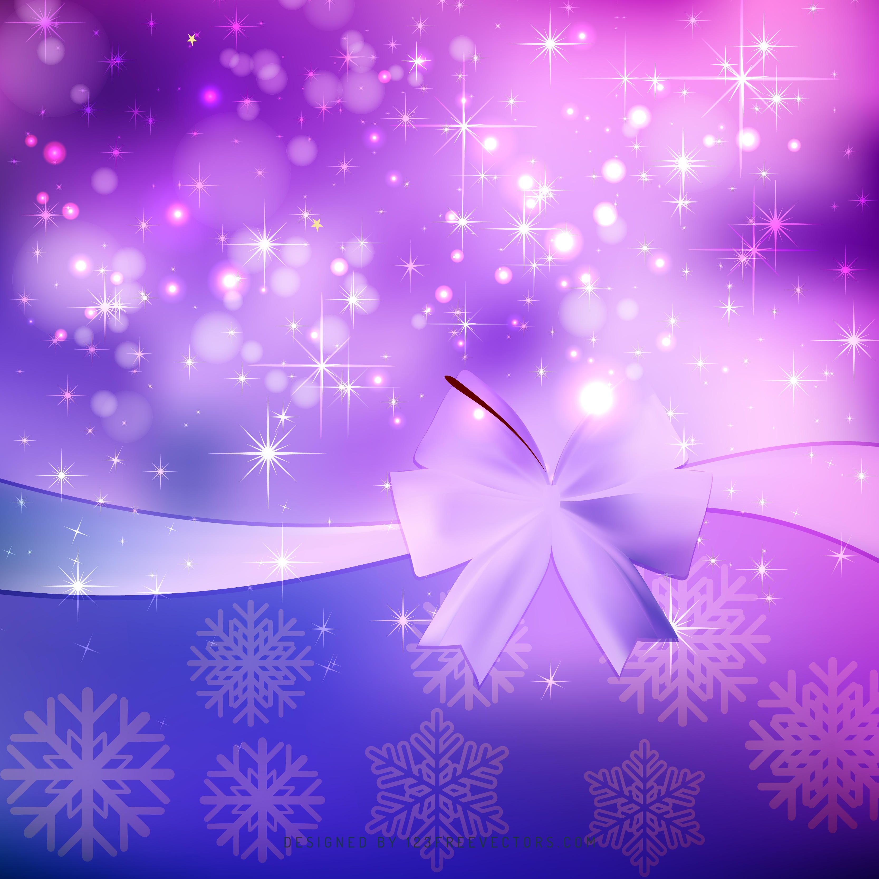 Blue Purple Christmas Bow Background Image