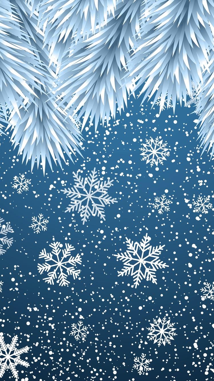 iPhone Blue And Silver Christmas Wallpaper