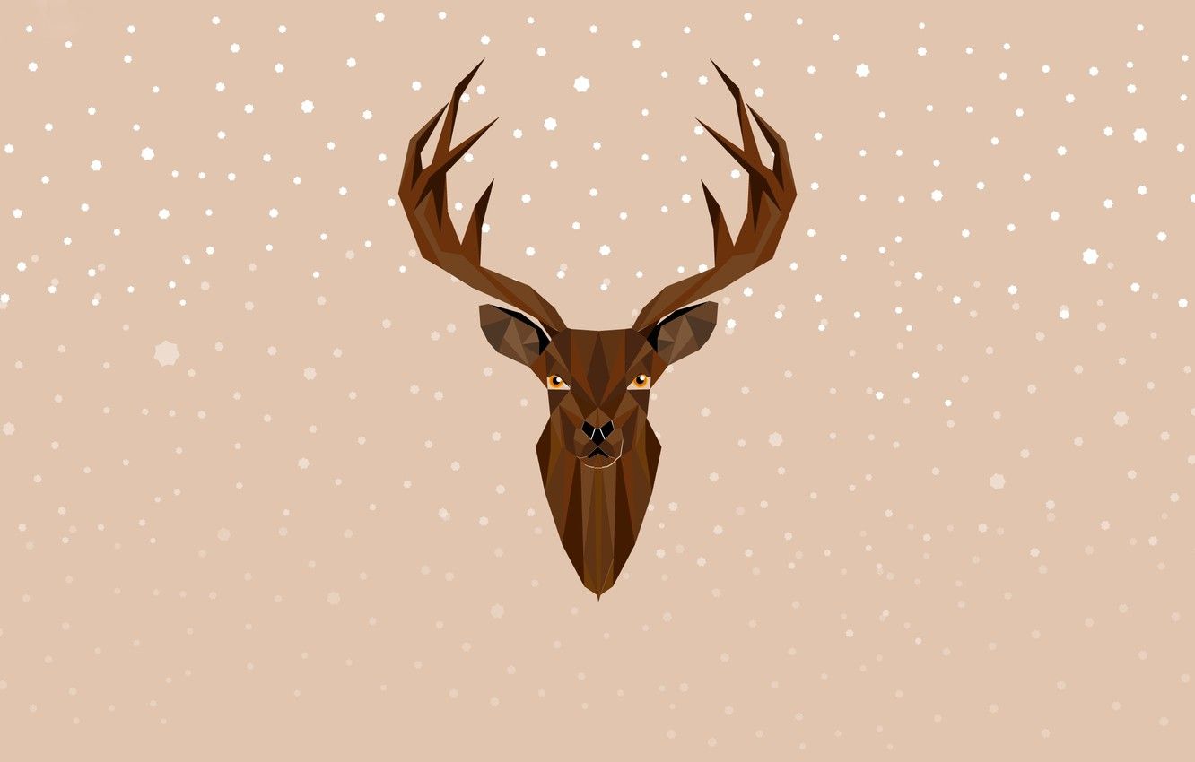Wallpaper deer, New Year, Christmas, Christmas, New Year, Xmas, deer, Merry, Designed by, Chiara Faes image for desktop, section стиль