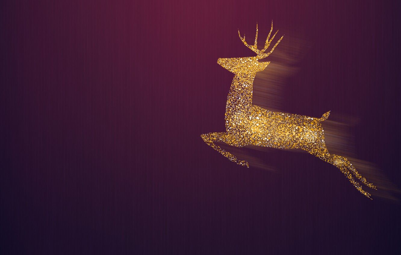 Wallpaper Minimalism, Christmas, Deer, Background, New year, Christmas, Mood, New Year, Background, Animal, Minimalism image for desktop, section минимализм