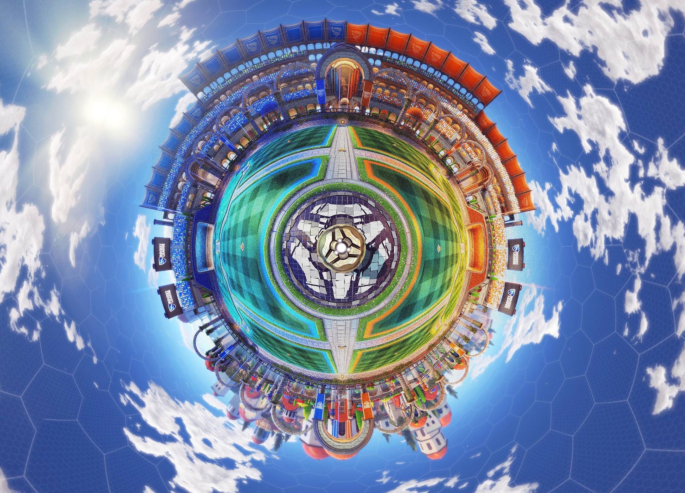 Utopia Coliseum, From Rocket League, Fisheye. [x Post From R RocketLeague] • R Wallpaper. Rocket League Wallpaper, Rocket League Art, Rocket League