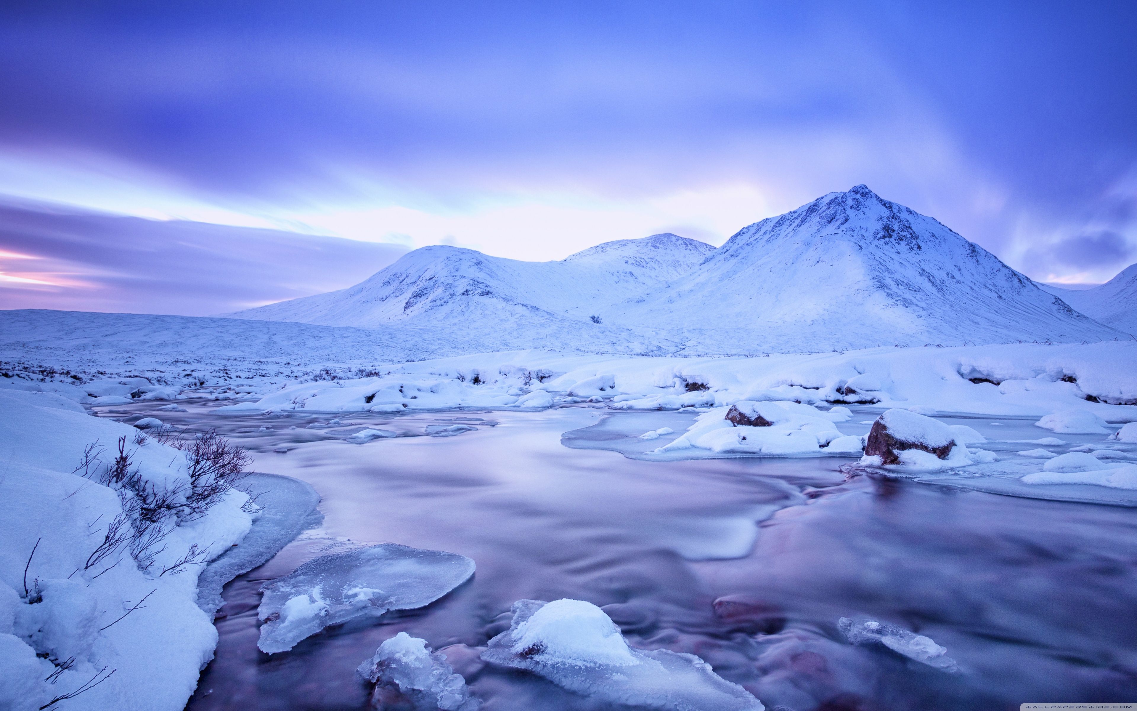 Download Scotland Highlands Winter Landscape UltraHD Wallpaper