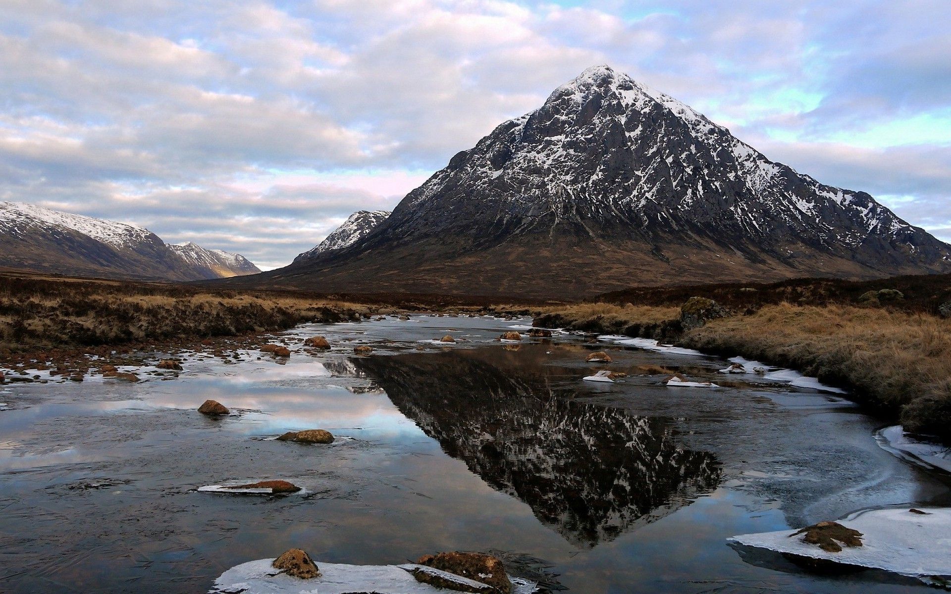 mountain, Reflection, Landscape, Lake, Scotland, Ice, UK Wallpaper HD / Desktop and Mobile Background