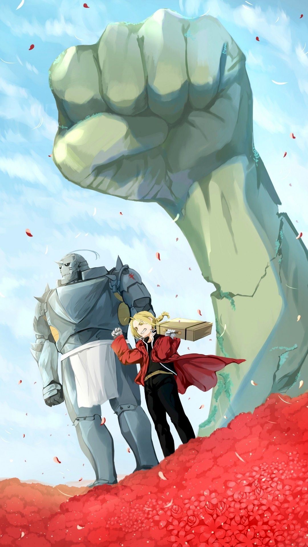 Download 1080x1920 Edward Elric, Alphonse Elric, Fullmetal Alchemist Brotherhood, Artwork Wallpaper for iPhone iPhone 7 Plus, iPhone 6+, Sony Xperia Z, HTC One