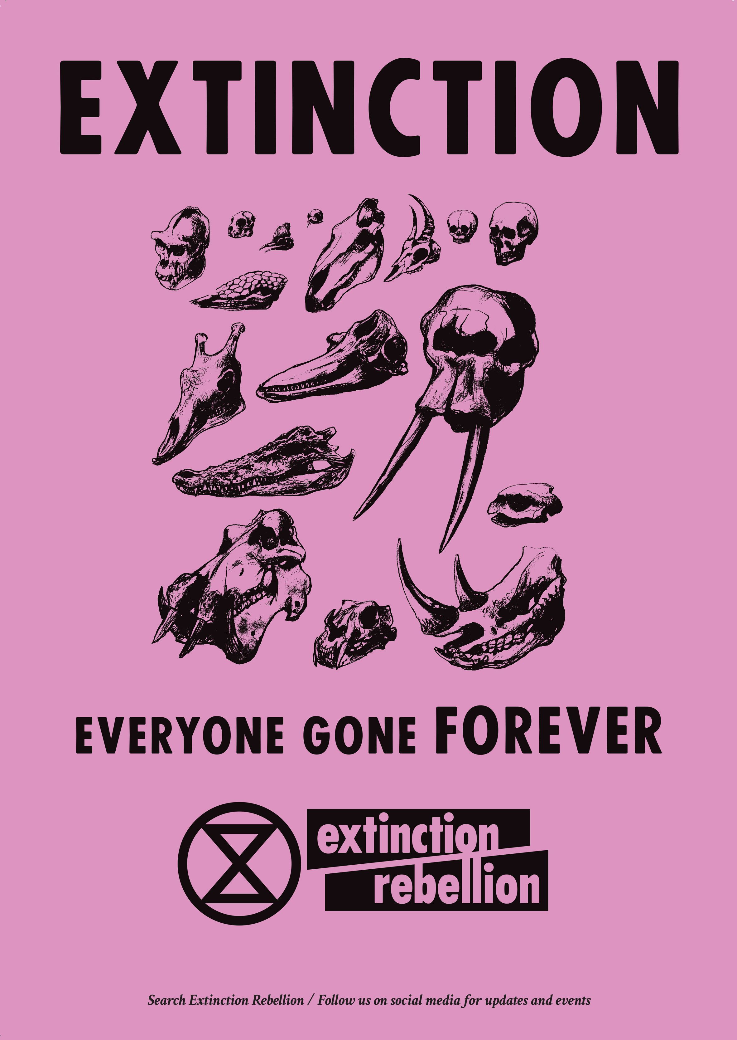 Extinction Rebellion uses bold graphics in protest against climate change. Climate change poster, Climate change art, Climate change design