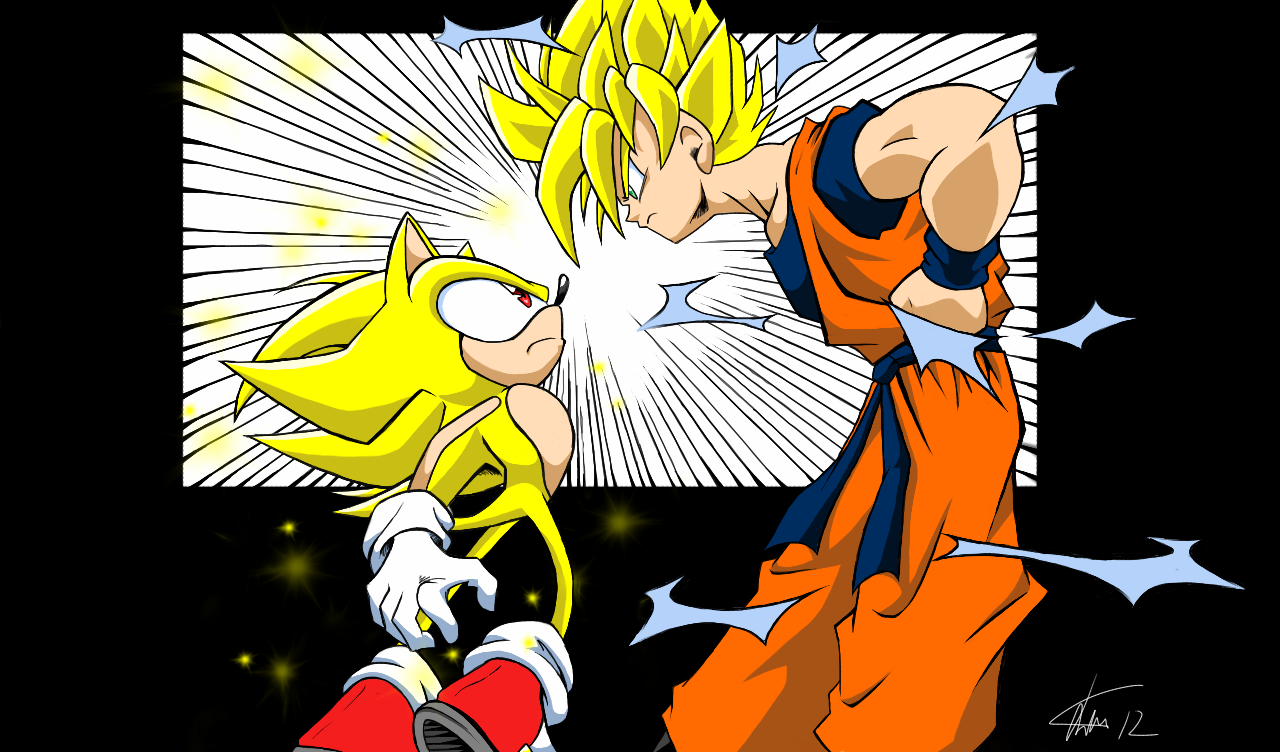 Super Sonic vs Super Sayian Goku. Goku, Dragon ball art, Sonic