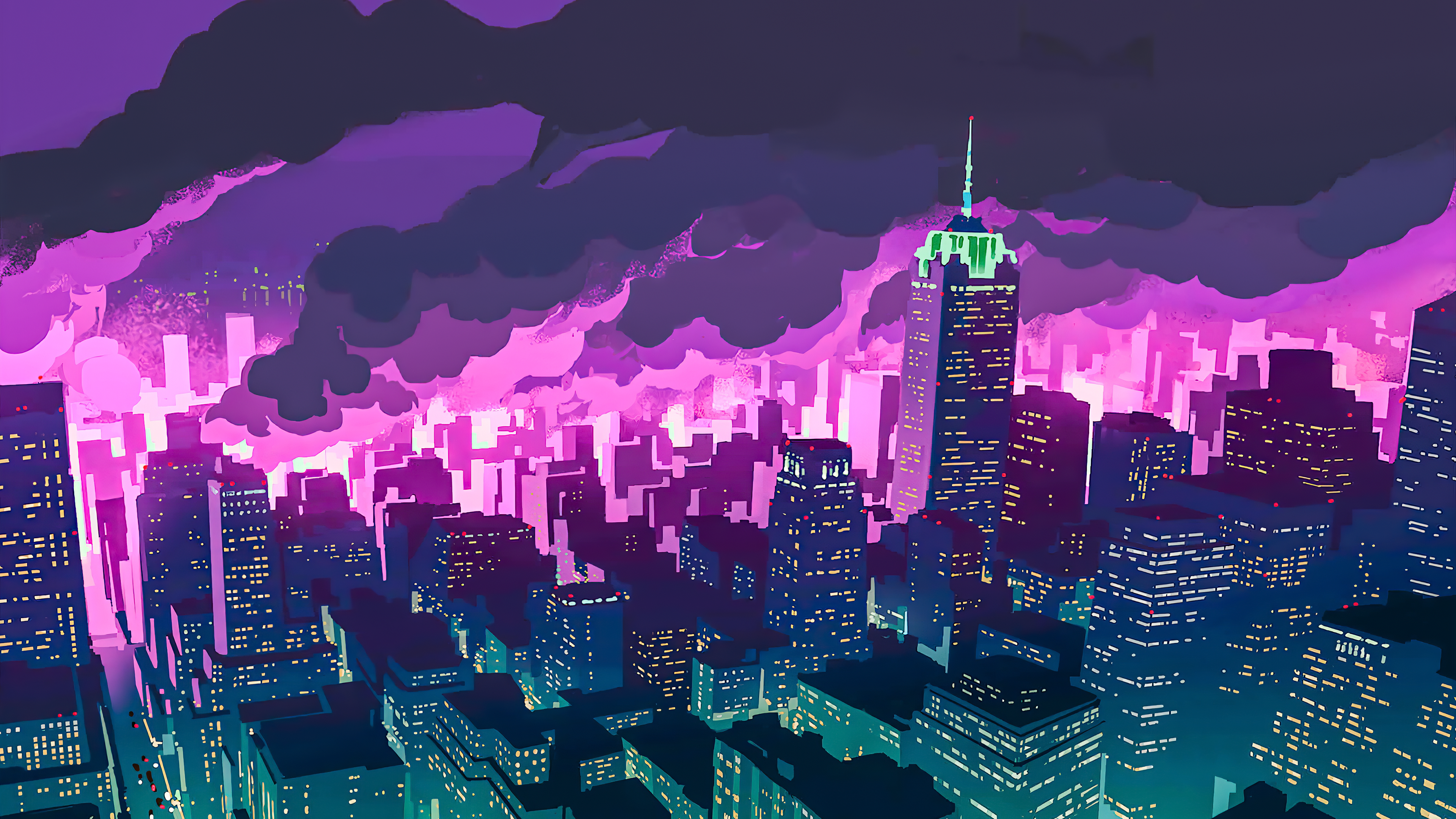 Promare Night City [3840x2160]. Anime city, Anime wallpaper, City wallpaper