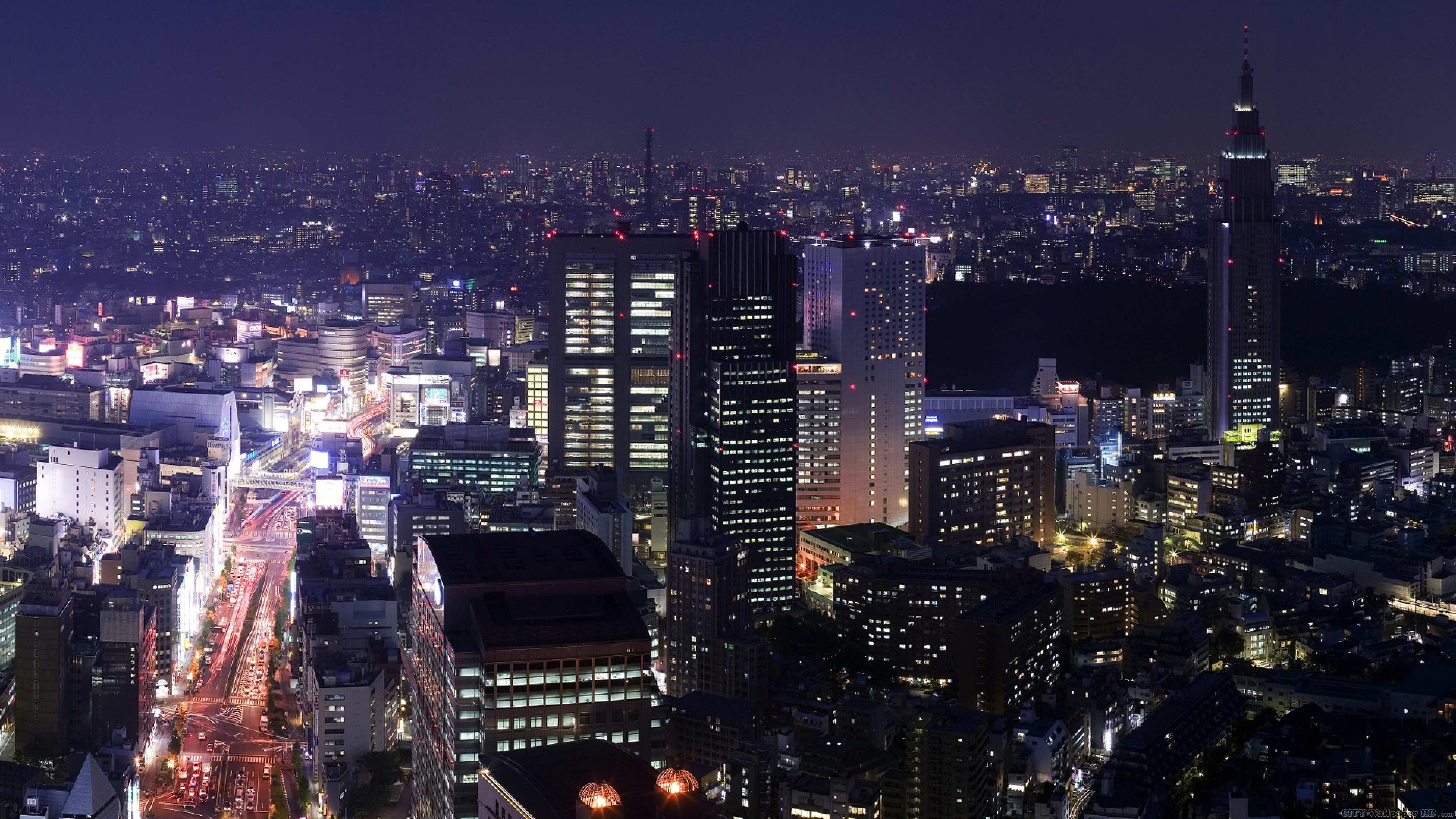 Megalopolis With Height City Background Night HD Wallpaper