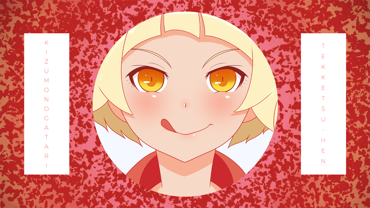 Charliez fanart and turned it into a wallpaper for my # kizumonogatari bros OuO