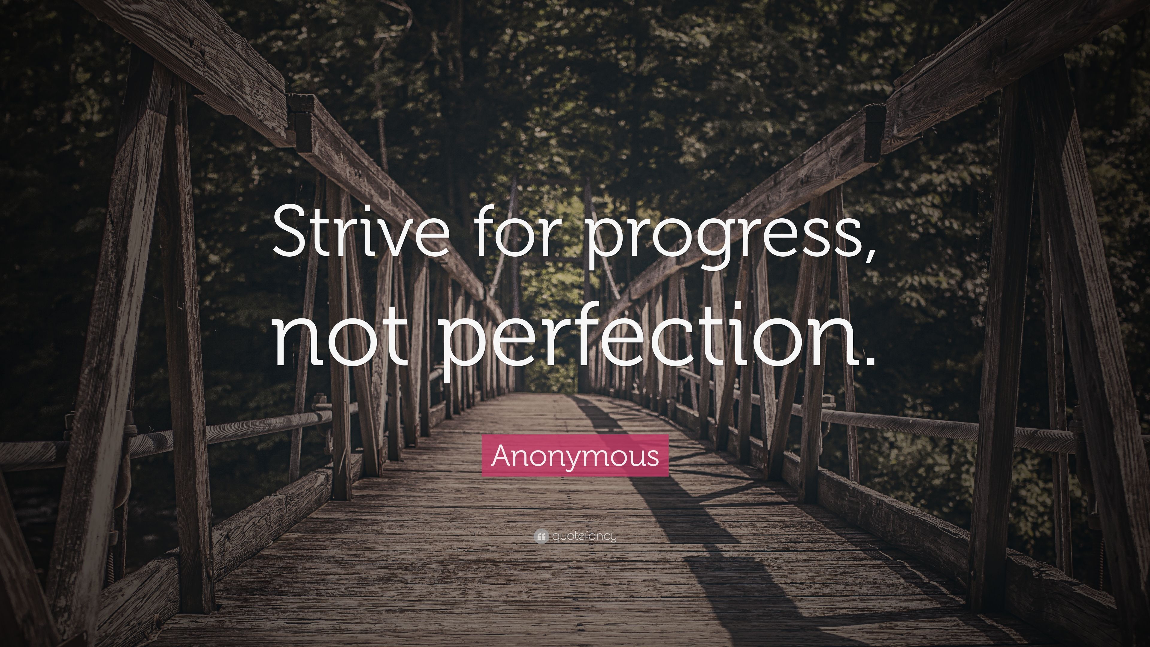 Anonymous Quote: “Strive for progress, not perfection.” (22 wallpaper)