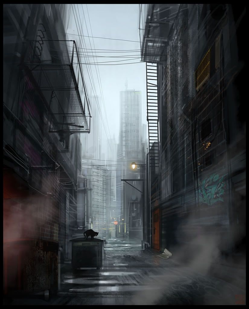 Dark Alley. Dark city, Anime background, Background