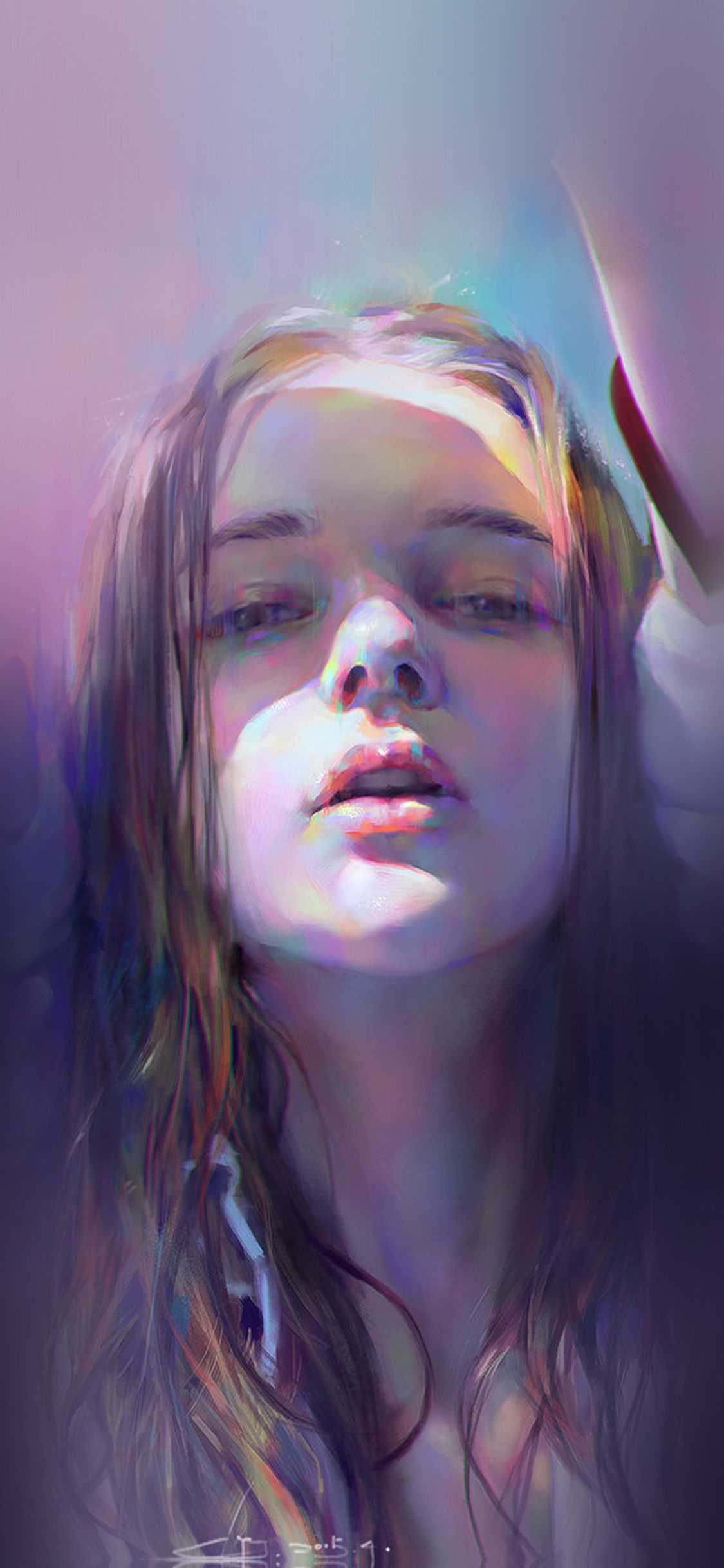 Girl Anime Purple Illustration Art Wallpaper