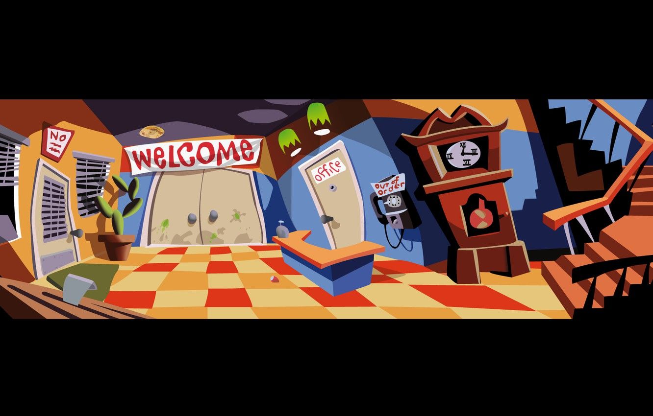Wallpaper welcome, Day of the Tentacle, public phone image for desktop, section рендеринг