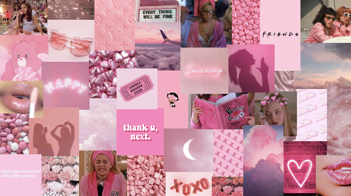 Aesthetic Wallpapers For Laptop Pink Collage - Fight for This