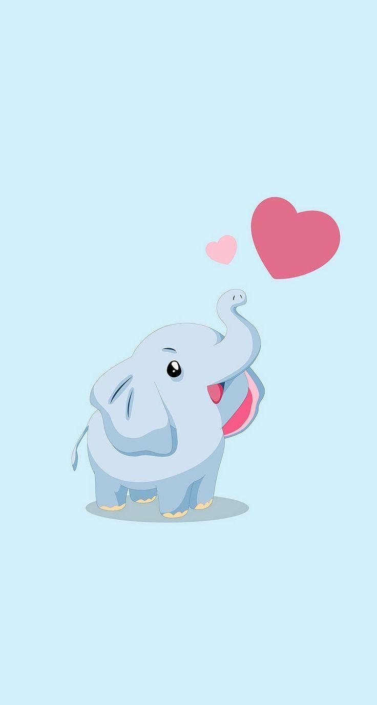 Cartoon Cute Baby Elephant Wallpaperwalpaperlist.com