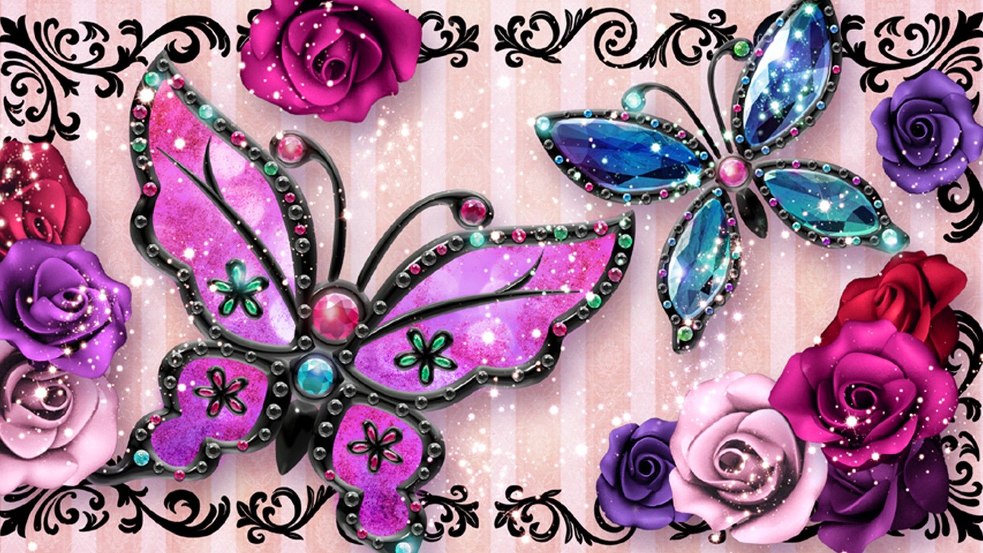 neon purple aesthetic butterfly