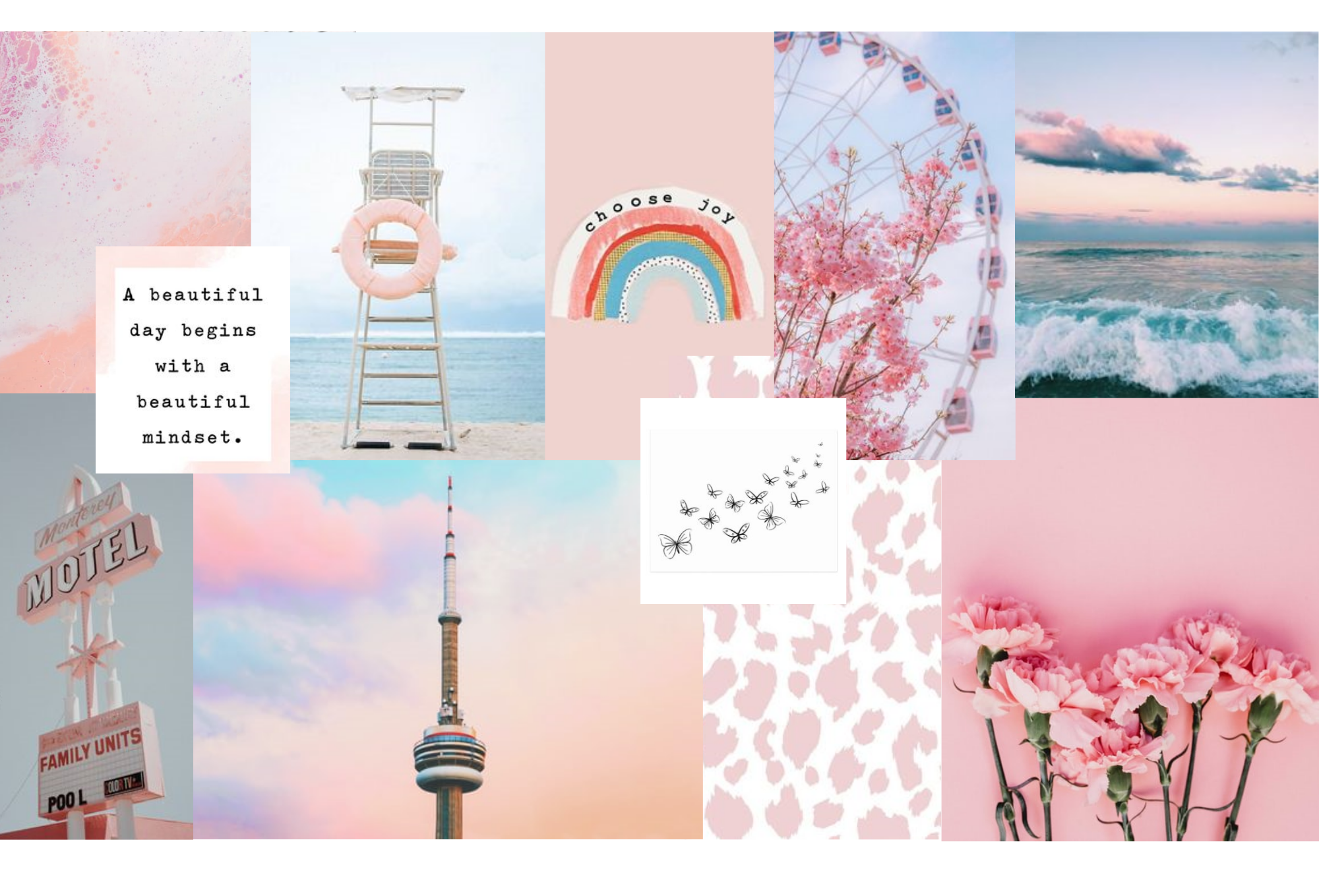 Light Pink Aesthetic Collage Wallpaper Laptop - pic-melon